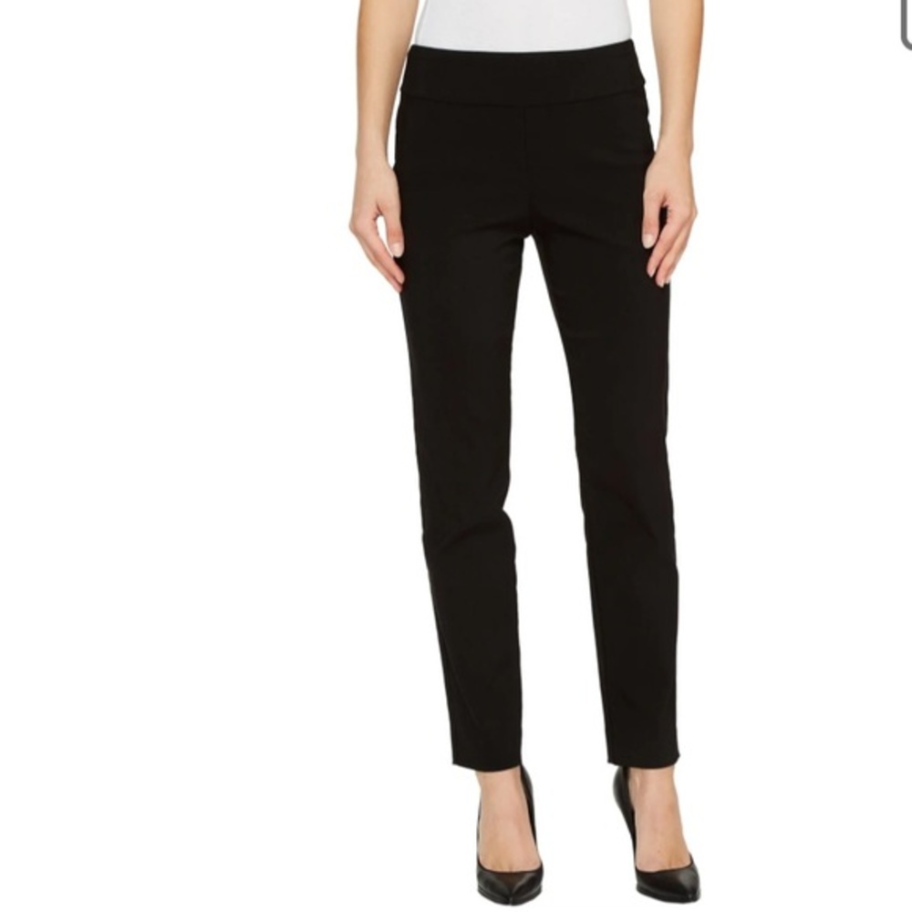 Krazy Larry pull on ankle pants black with polka dot texture